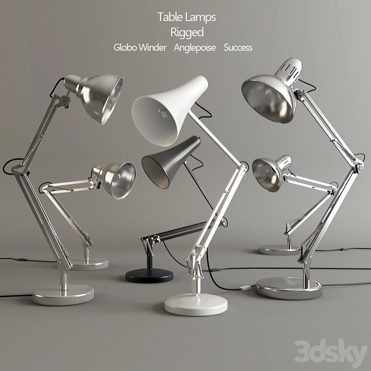 Table lamps (rigged)